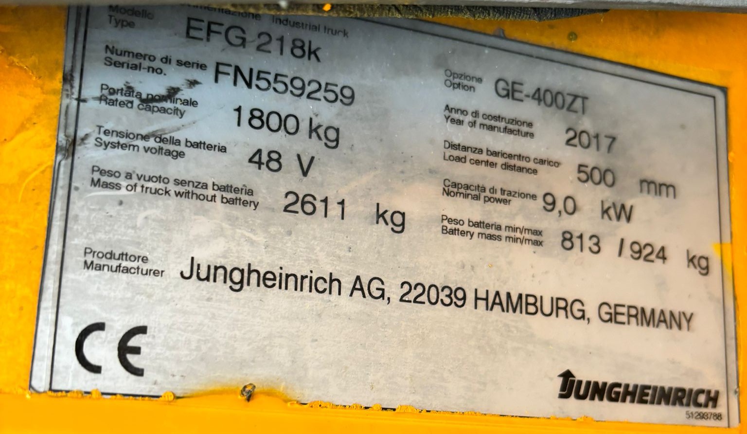 Muletto elettrico Jungheinrich EFG 220 4