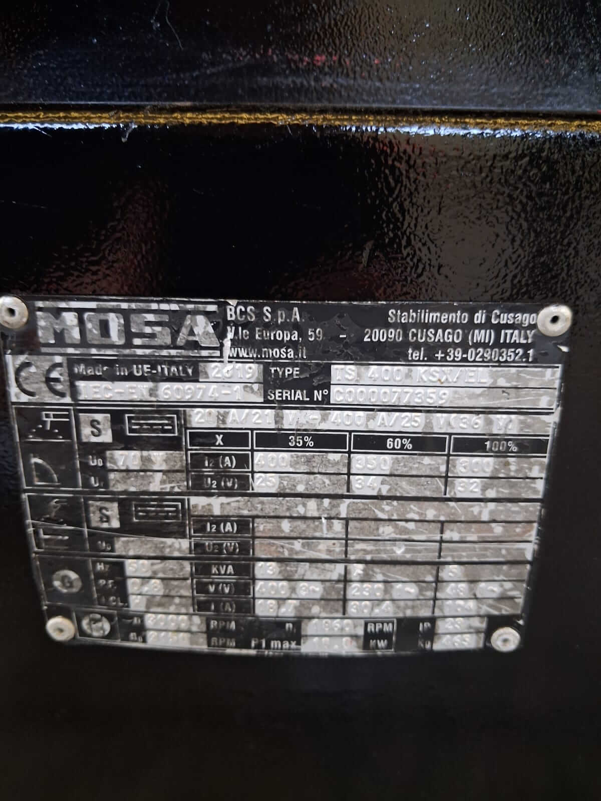 Motosaldatrice Mosa TS 400 KSX EL 6