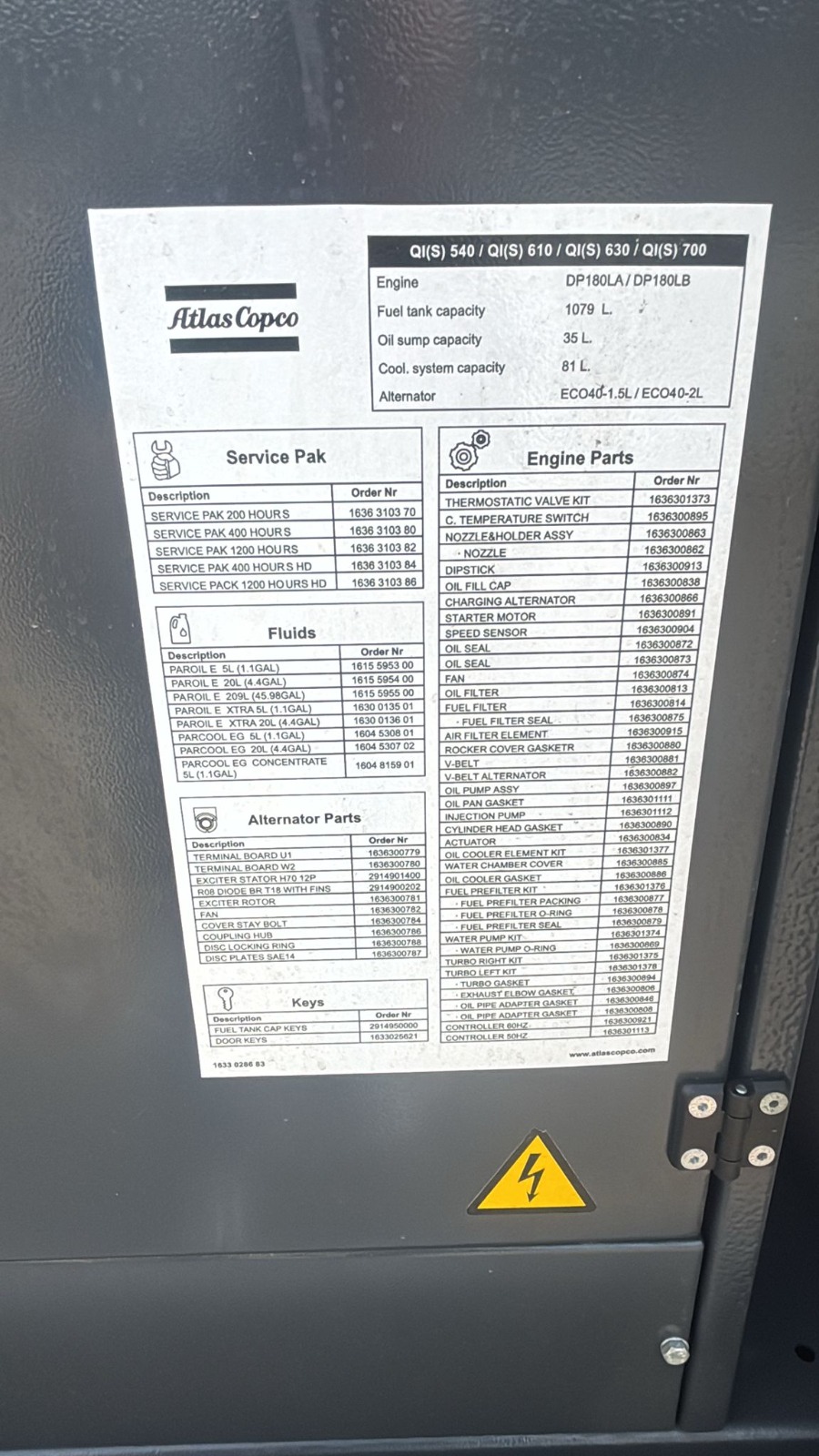 Generatore Atlas Copco QIS 700 - 04